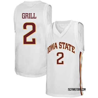 Men's Caleb Grill Iowa State Cyclones Replica Original Retro Brand Basketball Jersey - White