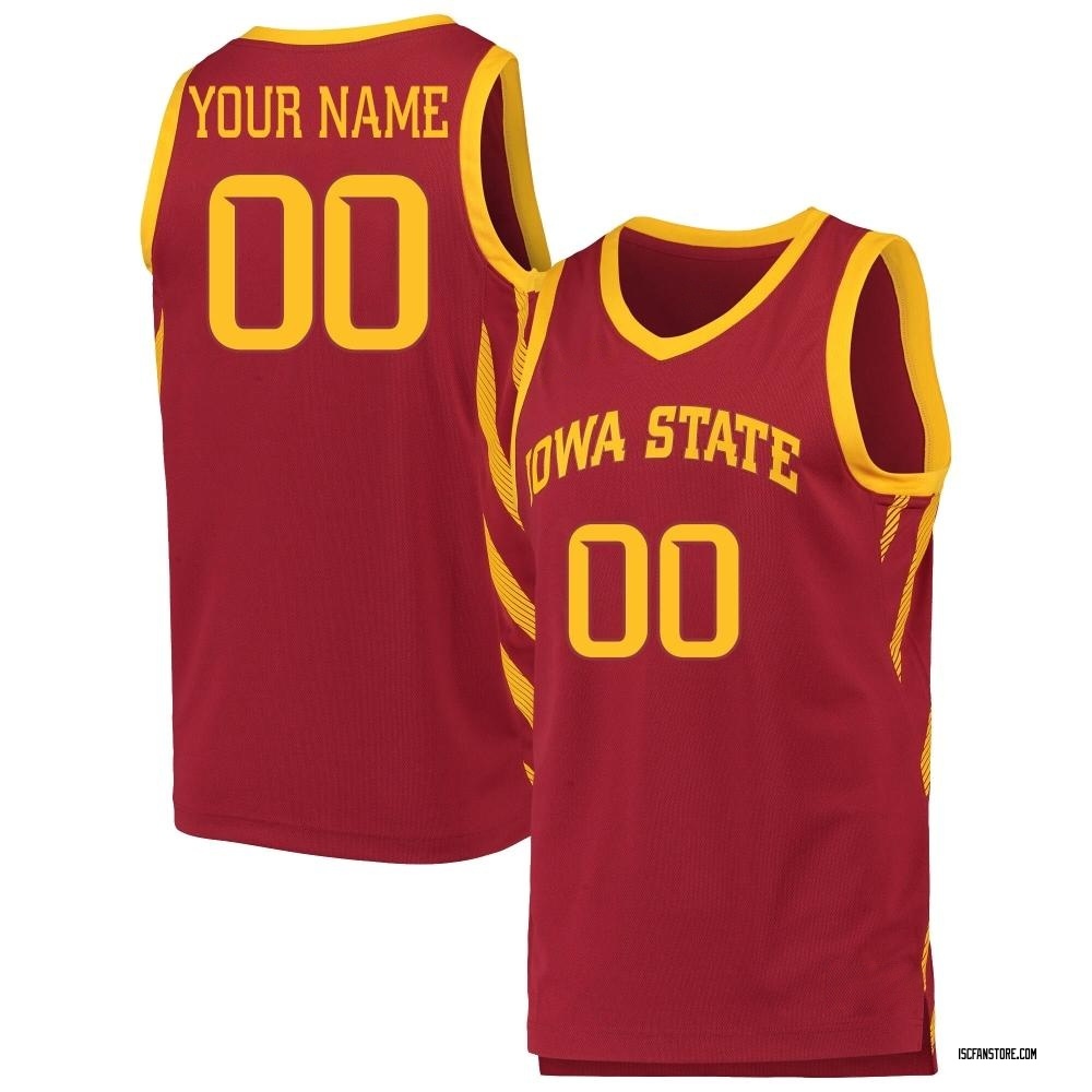 Men's Custom Iowa State Cyclones Replica Original Retro Brand Basketball Jersey - Crimson